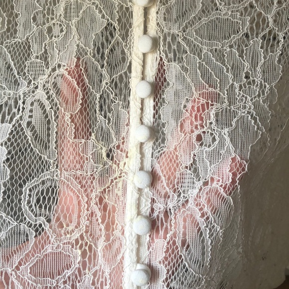 White FULL LACE Free People Blouse - Picture 4 of 5